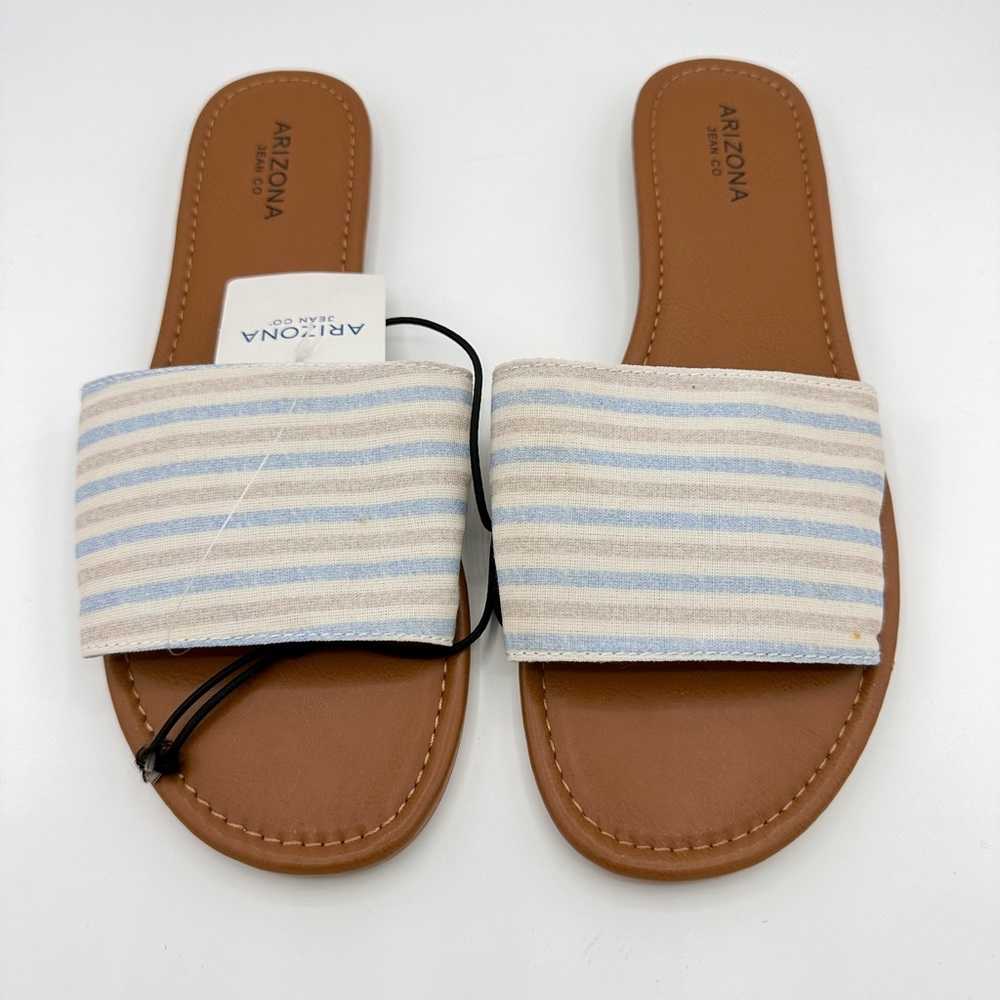 Arizona Jean Co Striped Slide On Sandals